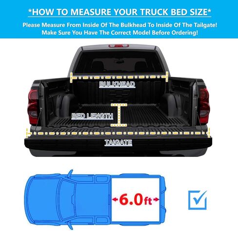 Mamoru Soft Roll Up 6' Truck Bed Cover Fit for 1989-1995 Toyota Pickup | 1995-2004 Tacoma Vinyl Tonneau Cover | Fleetside Only in Kuwait
