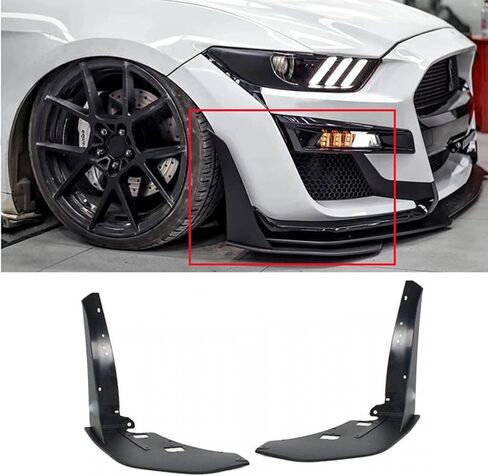 Pair Front Bumper Corner Spoiler Winglet Splitters Compatible with Ford Mustang 2015-2021 Modified W/ GT500 AMPP Bumper Style Matte Balck in Kuwait
