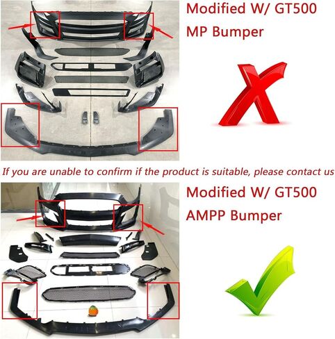 Pair Front Bumper Corner Spoiler Winglet Splitters Compatible with Ford Mustang 2015-2021 Modified W/ GT500 AMPP Bumper Style Matte Balck in Kuwait