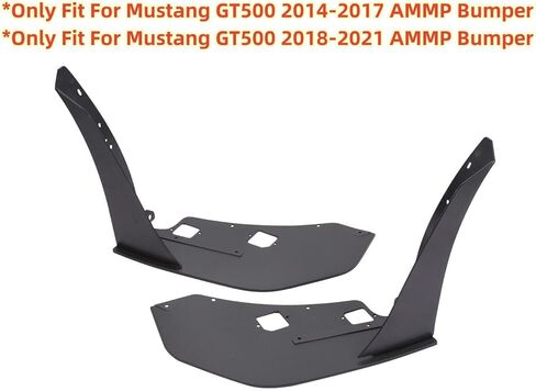 Pair Front Bumper Corner Spoiler Winglet Splitters Compatible with Ford Mustang 2015-2021 Modified W/ GT500 AMPP Bumper Style Matte Balck in Kuwait