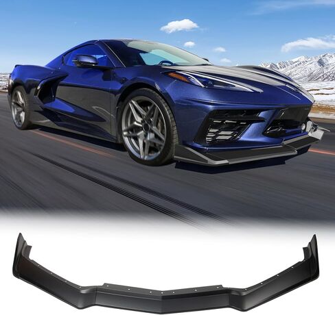 FREEMOTOR802 Front Bumper Lip Splitter, Fits 2020-2025 Chevrolet Corvette C8 Stingray & Z51, ABS Air Dam Lower Chin Spoiler Body Kit Replacement (Gloss Black/5PCS) in Saudi Arabia