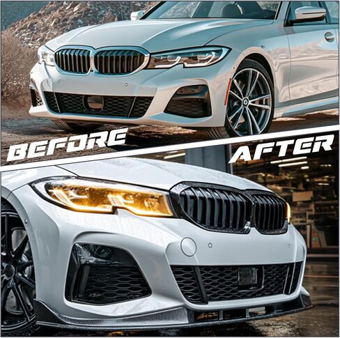 ZXMOTO Front Bumper Lip Spoiler Splitter Body Kit ABS Fit for BMW G20 G28 M Sport 3 Series Sedan 330i 330e M340i 2019 2020 2021 2022 Carbon Fiber Look in Kuwait