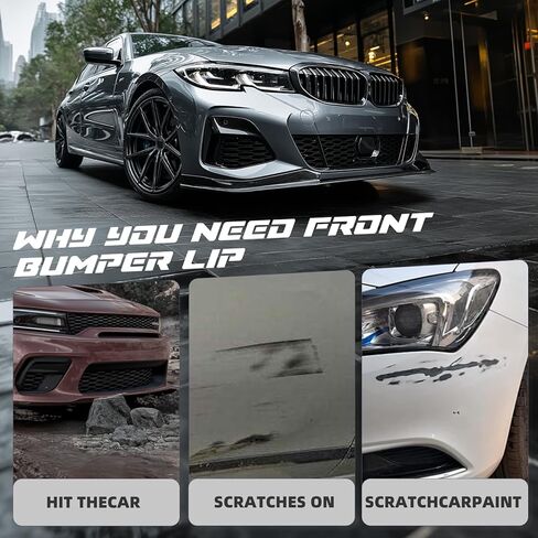 ZXMOTO Front Bumper Lip Spoiler Splitter Body Kit ABS Fit for BMW G20 G28 M Sport 3 Series Sedan 330i 330e M340i 2019 2020 2021 2022 Carbon Fiber Look in Kuwait