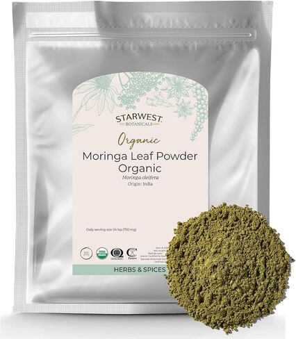 Starwest Botanicals Certified Organic Moringa Oleifera Leaf Powder, 16 Ounce | Great for Drinks, Teas & Smoothies in Kuwait