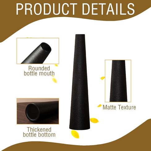 8.5 Inches Black Small Bud Vase Mini Ceramic Flower Vase Single Stem Vase Tall Conic Flower Minimalist Design Ornament for Home Office Table Decoration in Saudi Arabia