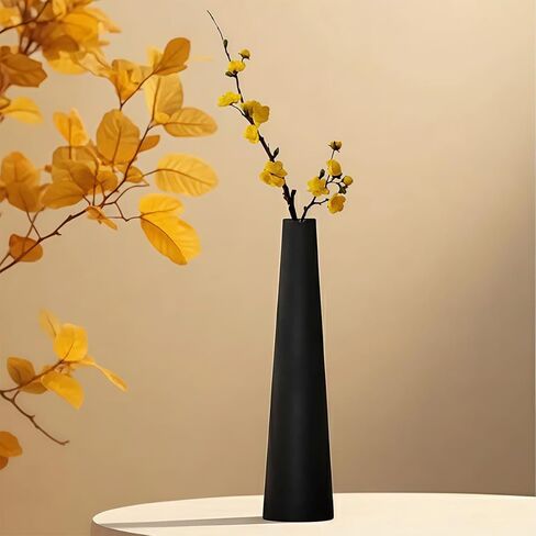 8.5 Inches Black Small Bud Vase Mini Ceramic Flower Vase Single Stem Vase Tall Conic Flower Minimalist Design Ornament for Home Office Table Decoration in Saudi Arabia