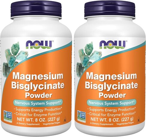 NOW Supplements, Magnesium Bisglycinate Powder, Enzyme Function*, Nervous System Support*, 8-Ounce in Saudi Arabia