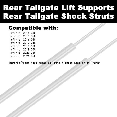 رفع الباب الخلفي الخلفي يدعم الدعامات المتوافقة مع Q50 2014 2015 2016 2017 2018 2019 2020 2021 14 15 16 17 18 19 20 21 2-PC استبدال PM3674 in Kuwait