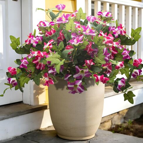 Artificial UV Resistant Flowers Outdoor Faux Silk Fake Plants - Realistic All-Weather Fade-Proof Blooms for Garden Porch Patio Balcony Window Box Indoor Home Decor (Rose) in Kuwait