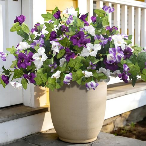 Artificial UV Resistant Flowers Outdoor Faux Silk Fake Plants - Realistic All-Weather Fade-Proof Blooms for Garden Porch Patio Balcony Window Box Indoor Home Decor (Rose) in Saudi Arabia