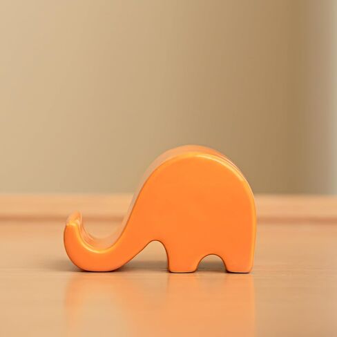 Blue Ceramic Elephant Statue and Mobile Phone Holder - Decorative Elephant Gift for Women, Home Decor in Saudi Arabia