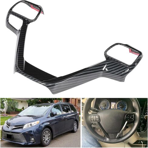 Aramox Steering Wheel Bezel Trim, Carbon Fiber, Fit for 2015-2020 in Saudi Arabia