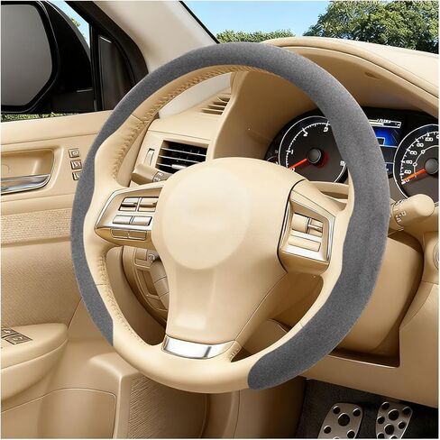 Car Steering Wheel Cover, Comfortable Non-Slip Vehicle Steering Wheel Guard, Scratch-Resistant Automotive Interior Decoration Accessories, Universal for Automobile RV Truck (Black) in Saudi Arabia