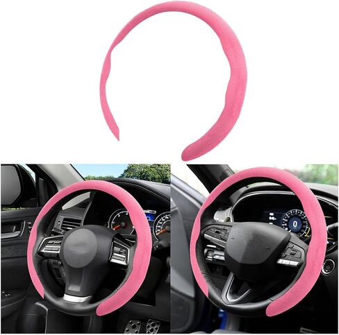 Car Steering Wheel Cover, Comfortable Non-Slip Vehicle Steering Wheel Guard, Scratch-Resistant Automotive Interior Decoration Accessories, Universal for Automobile RV Truck (Black) in Saudi Arabia