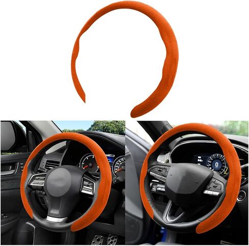Car Steering Wheel Cover, Comfortable Non-Slip Vehicle Steering Wheel Guard, Scratch-Resistant Automotive Interior Decoration Accessories, Universal for Automobile RV Truck (Black) in Saudi Arabia