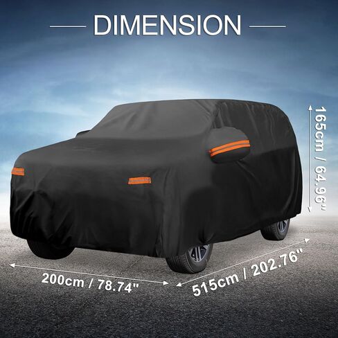 X AUTOHAUX Car Cover Outdoor Waterproof Sun Rain Snow Hail Protection with Left Side Door Zipper 210D-PU for Lexus LX in Saudi Arabia