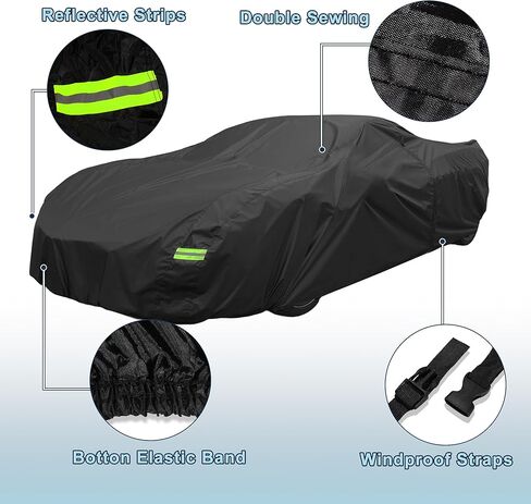 غطاء سيارة مقاوم للماء مناسب لسيارة شيفروليه كورفيت C3 1968-1982 لجميع الأحوال الجوية للسيارات في الهواء الطلق والثلج والشمس والغبار وحماية من الأشعة فوق البنفسجية غطاء خارجي كامل مع سحاب الباب in Kuwait