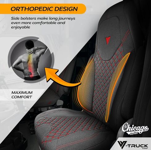 Seat Cover Compatible with Freightliner Cascadia OEM Stock Seat – 33" High Back Truck Seat Protector – Heavy-Duty Automotive Material, Reinforced Stitching, Comfortable Fit for Professional Drivers in Kuwait