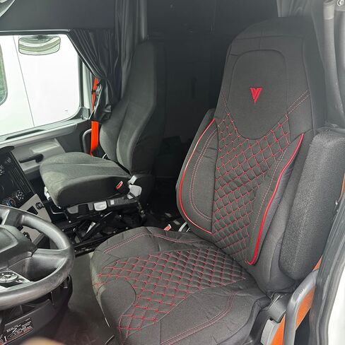 Seat Cover Compatible with Freightliner Cascadia OEM Stock Seat – 33" High Back Truck Seat Protector – Heavy-Duty Automotive Material, Reinforced Stitching, Comfortable Fit for Professional Drivers in Kuwait