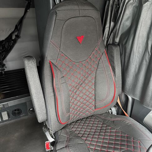 Seat Cover Compatible with Freightliner Cascadia OEM Stock Seat – 33" High Back Truck Seat Protector – Heavy-Duty Automotive Material, Reinforced Stitching, Comfortable Fit for Professional Drivers in Kuwait