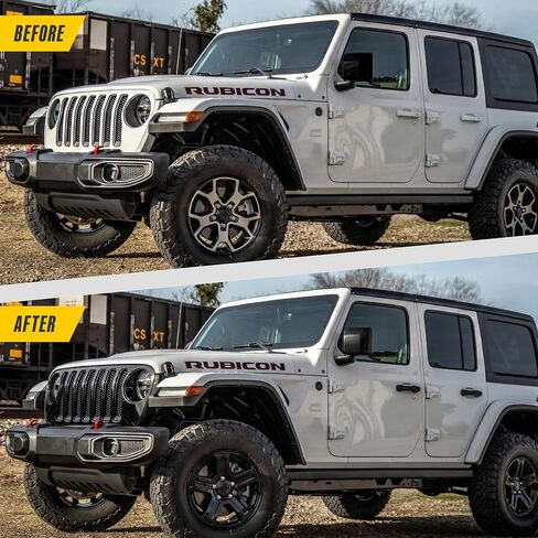 Trim Illusion Patented Tech DH6295BLK 10 Piece Kit Gloss Black Door Handle Cover Trim Accessory Compatible with 18-22 Jeep Wrangler JL, 20-22 Jeep Gladiator in Kuwait