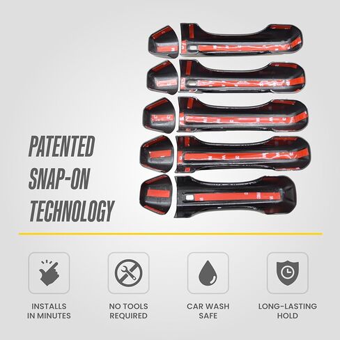 Trim Illusion Patented Tech DH6295BLK 10 Piece Kit Gloss Black Door Handle Cover Trim Accessory Compatible with 18-22 Jeep Wrangler JL, 20-22 Jeep Gladiator in Kuwait