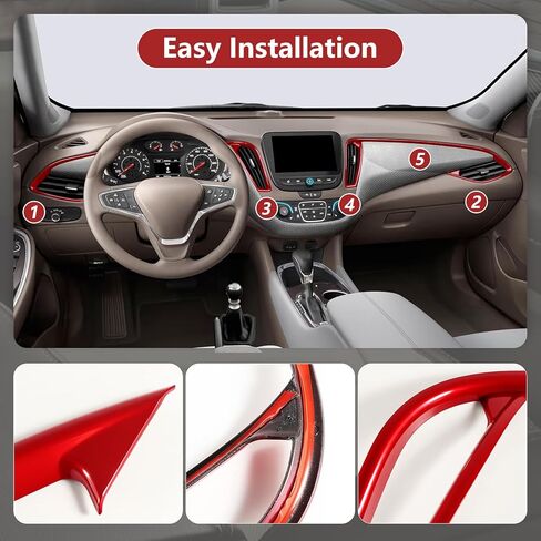 لوحة القيادة AC منفذ تنفيس الهواء مناسب لسيارة شيفروليه ماليبو 2016-2024 (أحمر خمري) in Kuwait