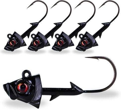 Reaction Tackle Swimbait Jig Head/Weighted Hooks for Saltwater and Freshwater/Realistic Fish Head (5 Pack) in Kuwait