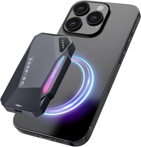 1TB Magnetic Portable SSD,2050MB/s USB 3.2 Gen 2x2 Magnetic SSD,4K ProRes Record and Store,with Magnetic Ring,RGB Touch Control Lighting,External Solid State Drives for iPhone/Android/PC/Mac -PS2200 in Saudi Arabia