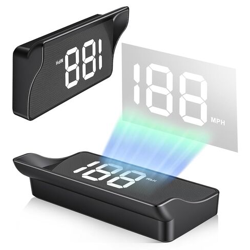 شاشة عرض سينجارو للسيارات، عداد السرعة الرقمي GPS HUD بمقبس USB مع خط كبير عالي الدقة، شاشات عرض سرعة الرأس Universal Mile HUD، ملحقات السيارة الداخلية للنساء والرجال (أبيض) in Kuwait