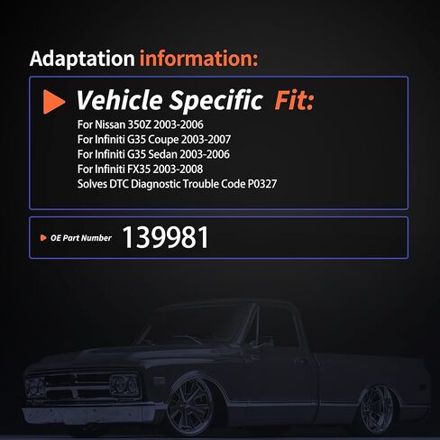 HiSport Knock Sensor Wiring Harness Replacement for Infiniti FX35 2003-2008,M35 2006-2008,G35 2003-2007 Compatible with Nissan 350Z 3.5L 2003-2006 Replace 139981 Solves Trouble Code P0327 in Kuwait