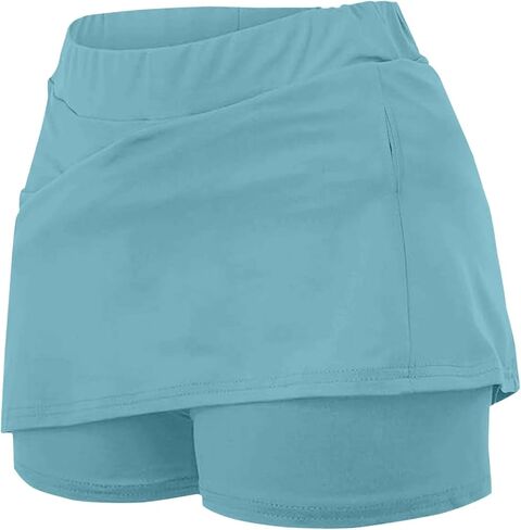 Womens Built in Shorts Tennis Skirts with Pockets High Waisted Athletic Golf Skorts Casual Stretchy Running Mini Skirt in Saudi Arabia