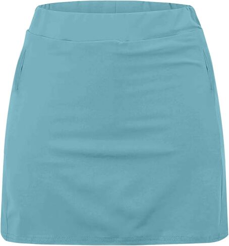Womens Built in Shorts Tennis Skirts with Pockets High Waisted Athletic Golf Skorts Casual Stretchy Running Mini Skirt in Saudi Arabia