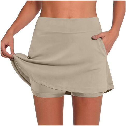 Womens Built in Shorts Tennis Skirts with Pockets High Waisted Athletic Golf Skorts Casual Stretchy Running Mini Skirt in Saudi Arabia