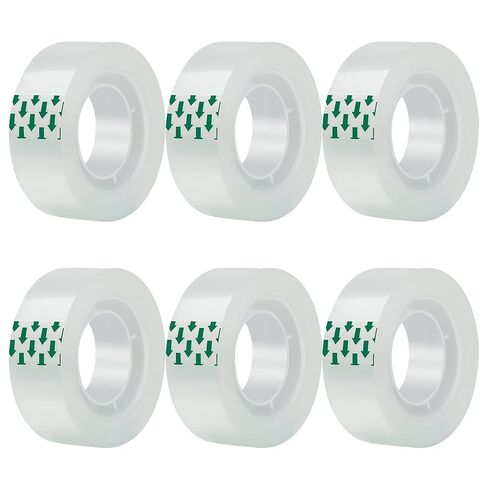JACMD 12 Rolls Clear Transparent Tape Refills, 3/4 x 1000 inches, All-Purpose Glossy Tape for Office, Home, School, Packaging, and Gift Wrapping in Saudi Arabia