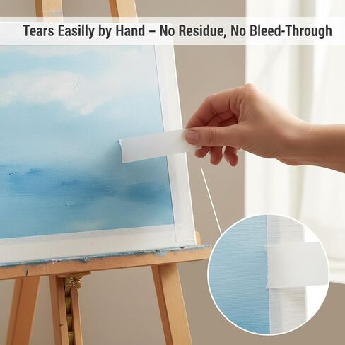 SWRT Masking Tape 1 inch x 55 Yards x 24 Rolls (1320 Total Yards), Adhesive Painting Tape Bulk for General Purpose Beige White Color for Painting, Crafting, School Stationery, Arts, Home Use etc in Kuwait