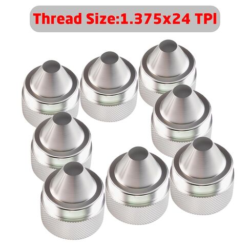 Aluminum Alloy Cone Shaped Parts 1.375''X24 Sealed End Cap 12 Pack Fit for Truck Tire Anti Theft Cover Silver in Saudi Arabia