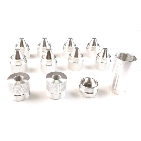 Aluminum Alloy Cone Shaped Parts 1.375''X24 Sealed End Cap 12 Pack Fit for Truck Tire Anti Theft Cover Silver in Saudi Arabia