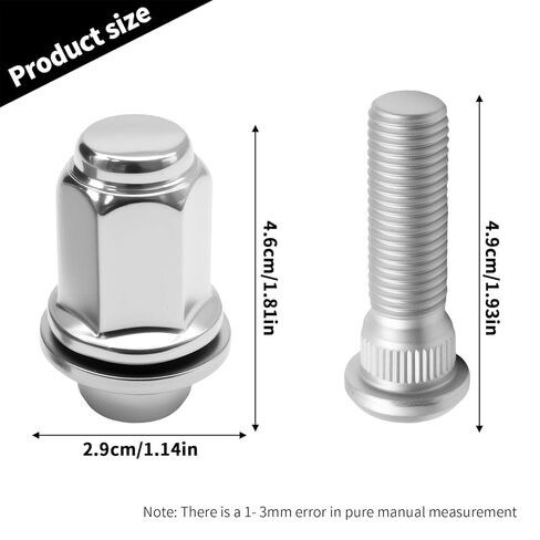 M12x1.50 Hub Bolt Wheel Lug Stud Nut Kit, Replacement for Toyota Corolla Camry 4Runner Land Cruiser Supra Avalon Sienna Lexus GS350 GX460 ES300, Replaces 90942-01058, 90942-02049 in Kuwait