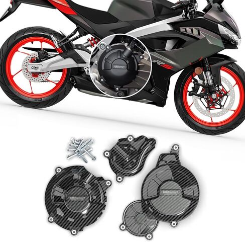 لـ RS457 rs475 2025 غطاء محرك الدراجة النارية حافظة واقية rs457 2024-2025 ملحقات الدراجة النارية (أسود) in Kuwait