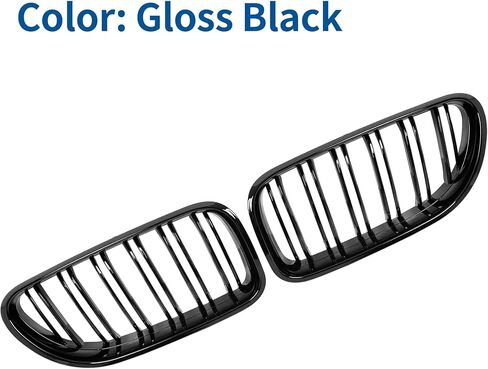 الجبهة العلوي غطاء محرك السيارة الوفير مصبغة الكلى لسيارات BMW M6 F06 2012-2018 اليسار اليمين شريحة مزدوجة لمعان أسود زوج استبدال مجموعة الشواية للترقية الخارجية in Kuwait