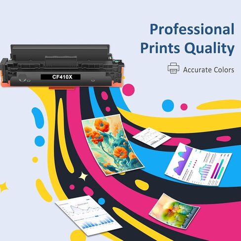 410X Toner Cartridges Compatible for 410X CF410X Color LaserJet Pro MFP M477FDN M477FDW M477FNW M452DN M452DW M452NW M377DW MFPM377DW Printer CF410X CF411X CF412X CF413X (4-Pack) in Kuwait