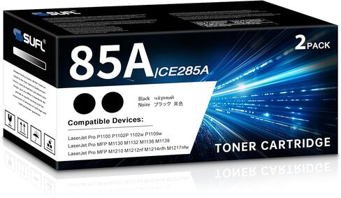 خرطوشة حبر 85A عالية الإنتاجية (أسود، عبوتان) بديلة لخرطوشة الحبر HP 85A CE285A CE285 السوداء تستخدم لطابعة LaserJet P1102 P1102W P1100 P1102 MFP M1212nf M1132 M1210 M1130 in Saudi Arabia