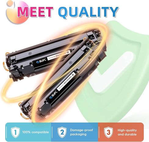 خرطوشة حبر 85A عالية الإنتاجية (أسود، عبوتان) بديلة لخرطوشة الحبر HP 85A CE285A CE285 السوداء تستخدم لطابعة LaserJet P1102 P1102W P1100 P1102 MFP M1212nf M1132 M1210 M1130 in Saudi Arabia