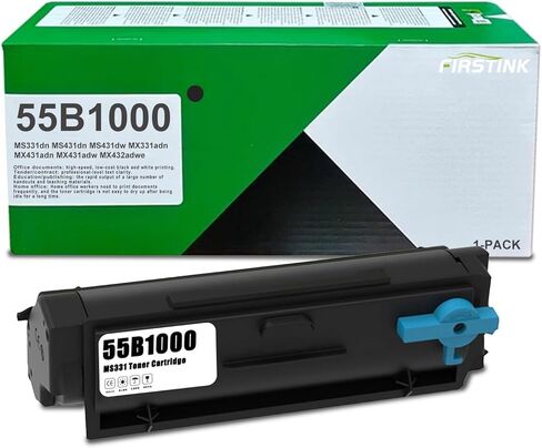 High Yield 55B1000 Black Toner Cartridge [with New Chip] MS331 Toner Replacement for Lexmark MS331dn MS431dn MS431dw MX331adn MX431adn MX431adw MX432adwe Printers Toner in Saudi Arabia