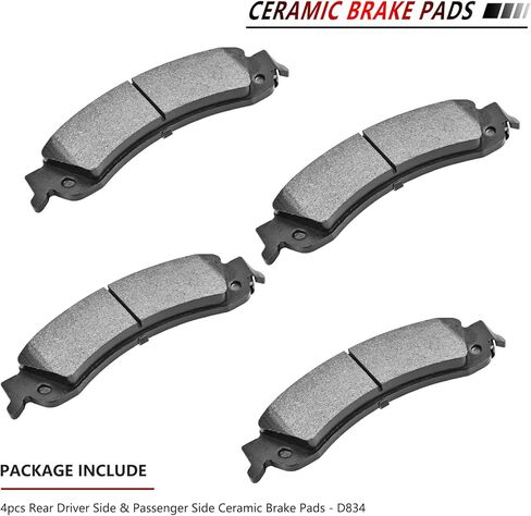JLEO Front Rear Ceramic Brake pads for Chevrolet Avalanche 1500 / Tahoe/Suburban 1500 / Silverado 1500,for GMC Sierra 1500 / Yukon/Yukon XL 1500,for 2002-2006 Cadillac Escalade ESV EXT D785 D834 in Saudi Arabia