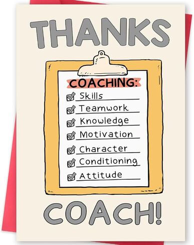 Thank You Coach Card, Ideal Basketball Soccer Volleyball Cheer Football Coach Retirement Birthday Gifts in Saudi Arabia