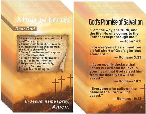 200 قطعة من بطاقات الكتاب المقدس المسيحية ذات الوجهين - طباعة رسائل ملهمة "صلاة من أجل حياة جديدة" للتواصل مع الكنيسة ومشاركة الكتاب المقدس والتشجيع الروحي in Kuwait