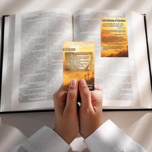 200 قطعة من بطاقات الكتاب المقدس المسيحية ذات الوجهين - طباعة رسائل ملهمة "صلاة من أجل حياة جديدة" للتواصل مع الكنيسة ومشاركة الكتاب المقدس والتشجيع الروحي in Kuwait