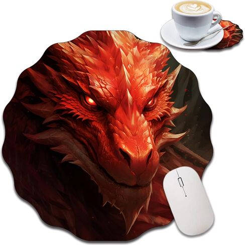 Personalized Lace-Shaped Mouse Pad and Coaster Set, Waterproof and Anti-Slip Mouse Pad Design, Suitable for Home and Office Desktop Decoration, Owl in Saudi Arabia